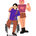 Loose hand drawn LGBTQIA+ people with disability